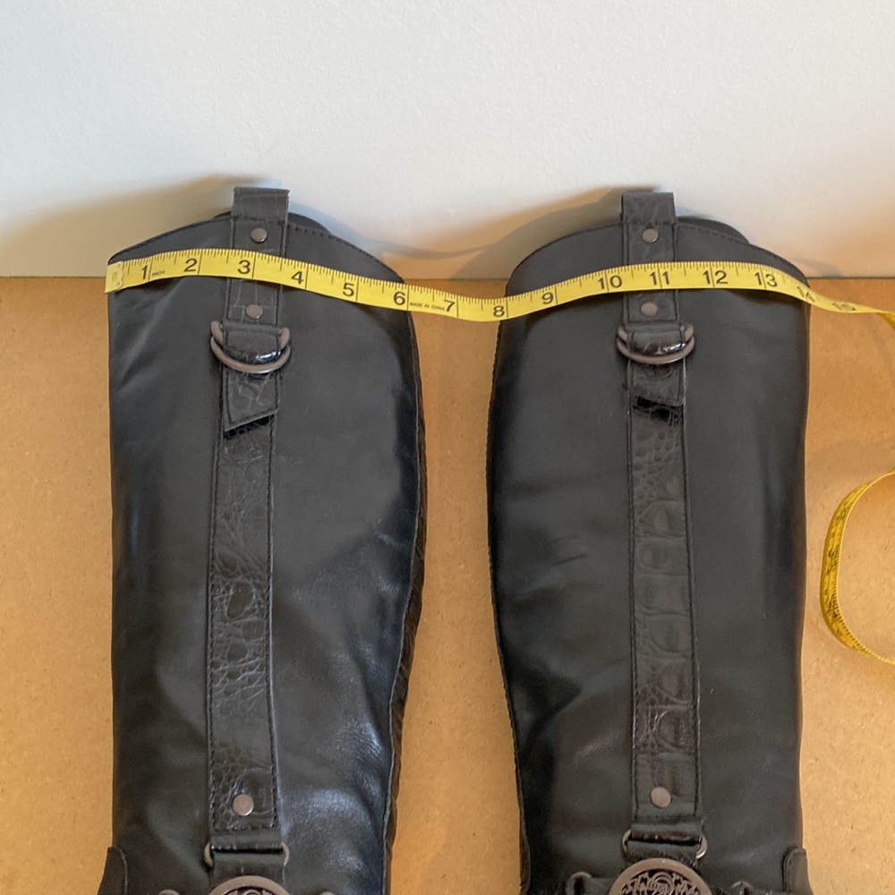 Vince Camuto Fantastic Tall Black Leather Riding Boots. Size 6.5/EU36.5 - Picture 6 of 10